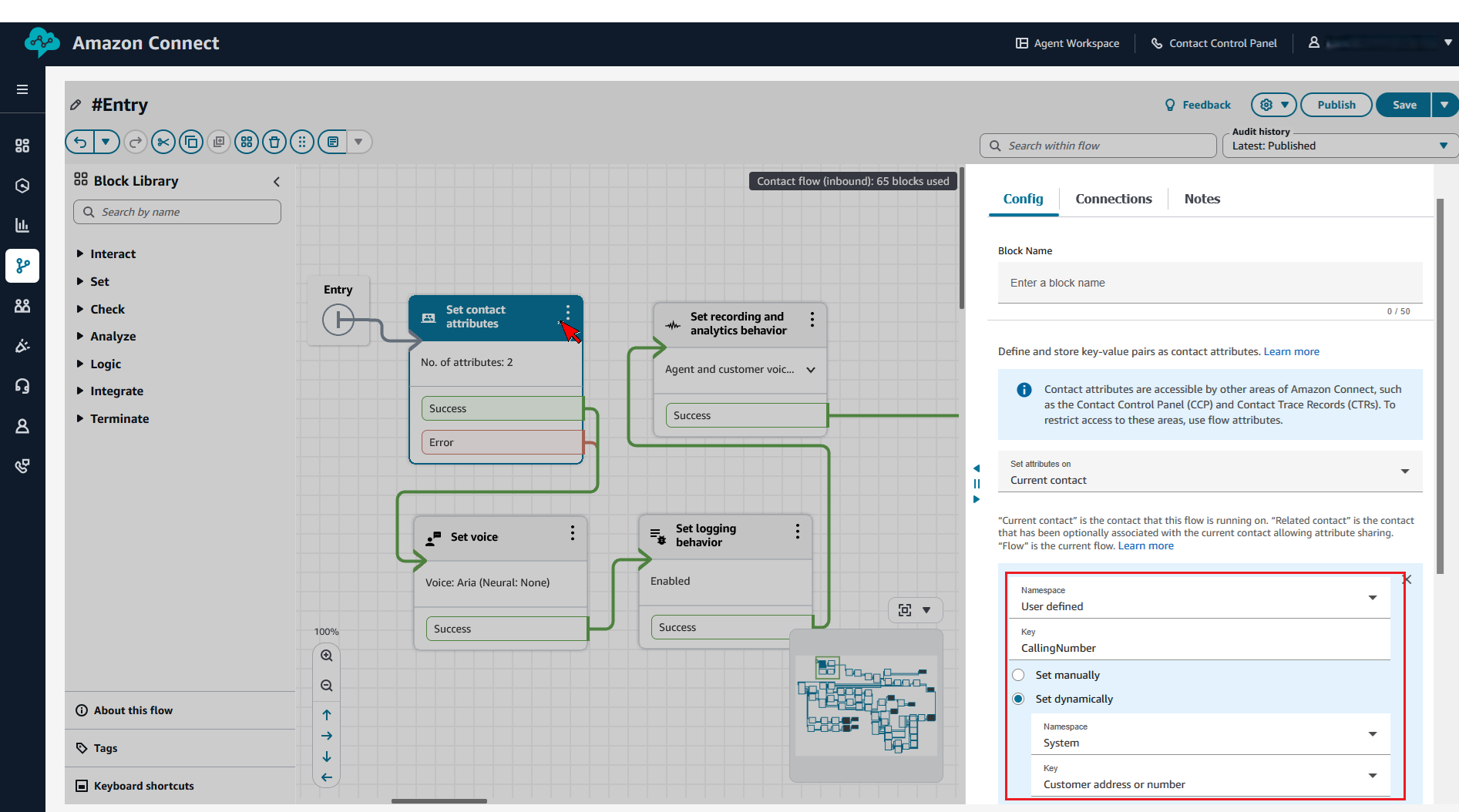 Amazon Connect Set Attributes