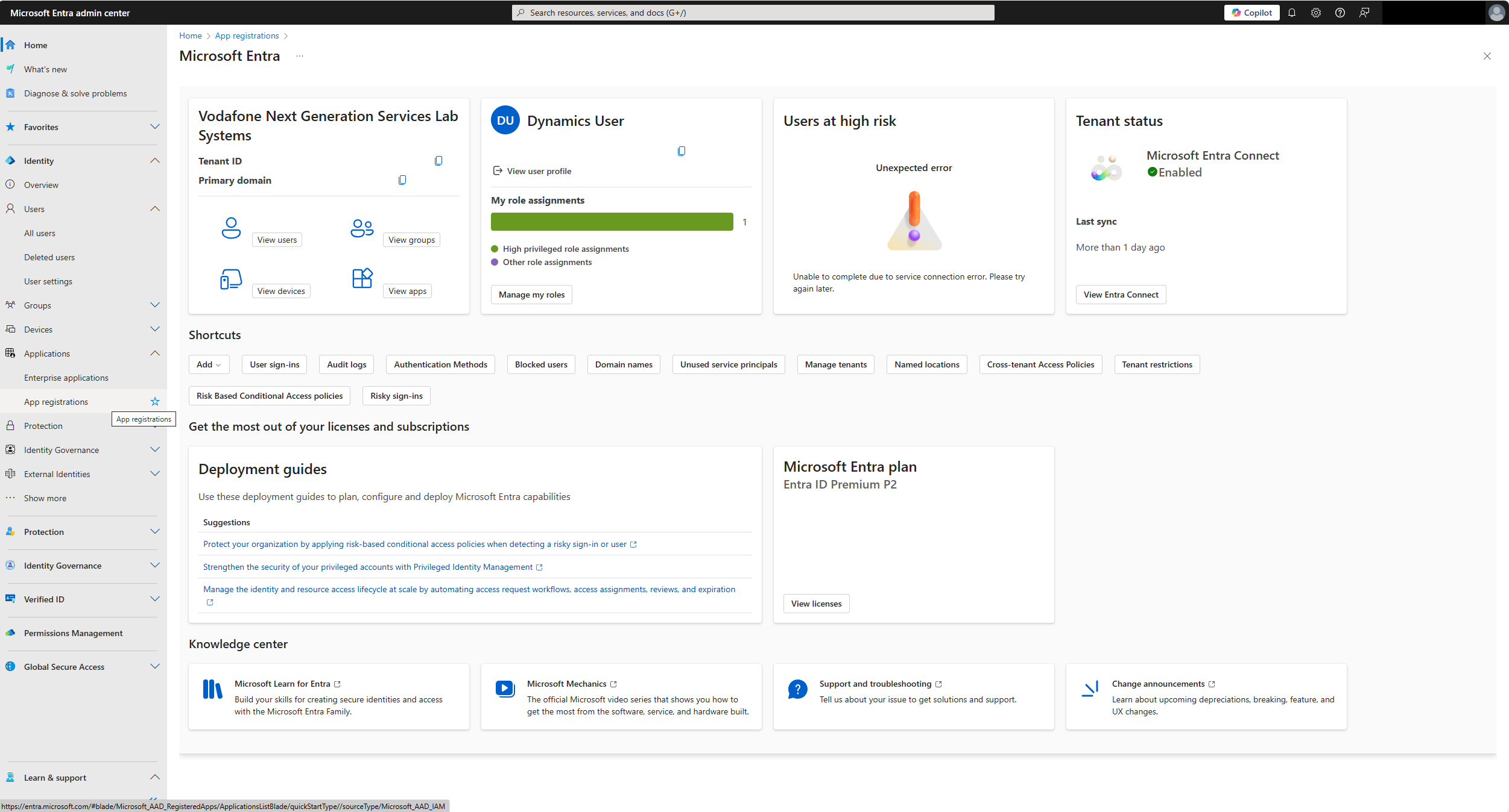 Microsoft Entra Admin Center