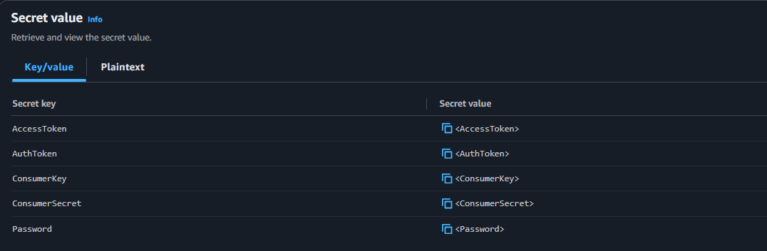 Secret values